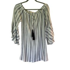 Solitaire Tiered Sleeve Off The Shoulder Mini Dress Size S